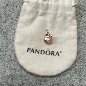 Rose gold Pandora heart with the key attached